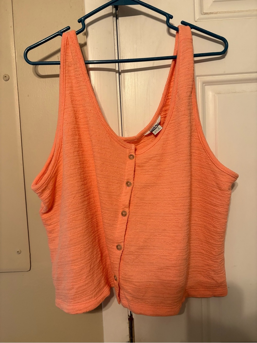 Eddie Bauer Peach Button-Front Tank Top